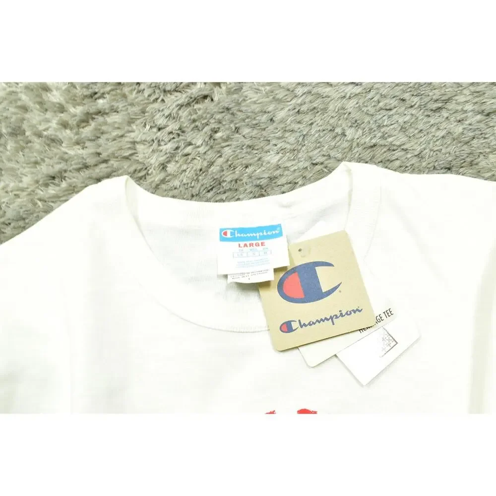 NEW Champion Just Don Basketball Collabor+Aid Men's White 100% Cotton T-Shirt L - Picture 6 of 8